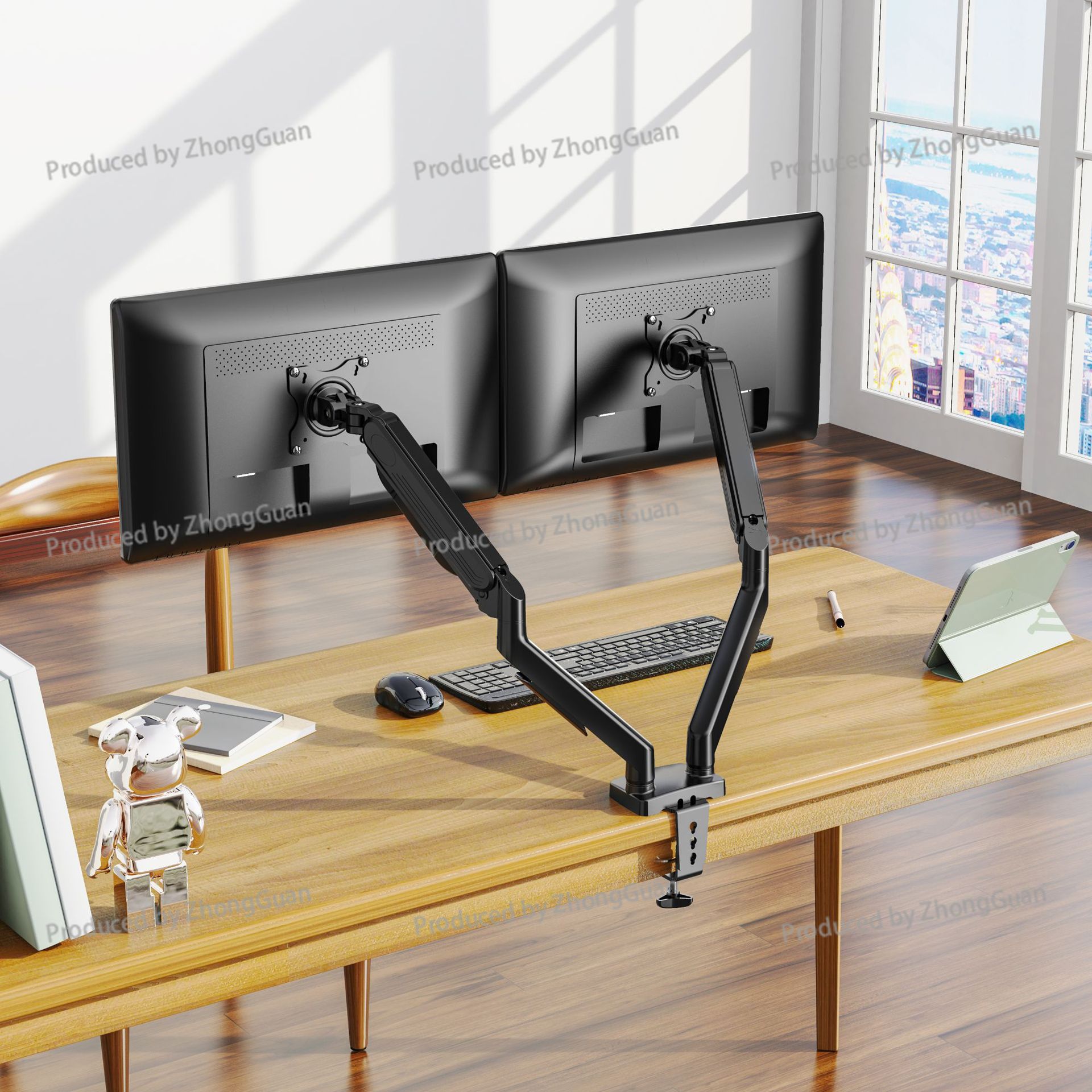 Gas Spring Dual-arm Monitor Mo - Dual Monitor Arm 评论和价格