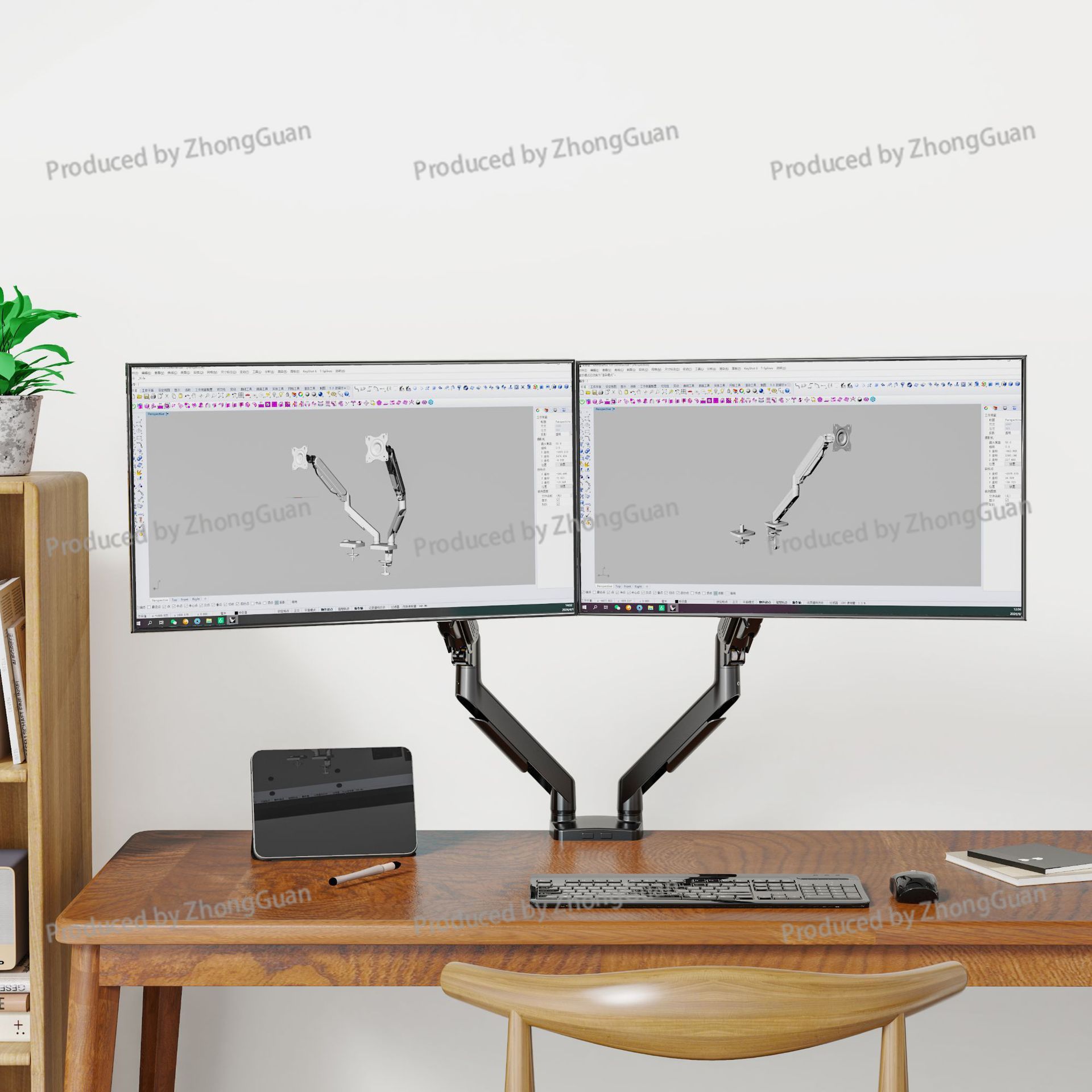 Gas Spring Dual-arm Monitor Mo - Dual Monitor Arm 评论和价格