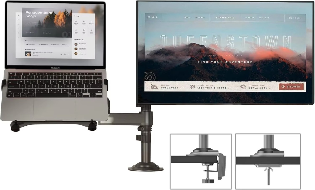 Dual Arm 2 in 1 Combo Laptop M - Dual Monitor Arm 评论和价格