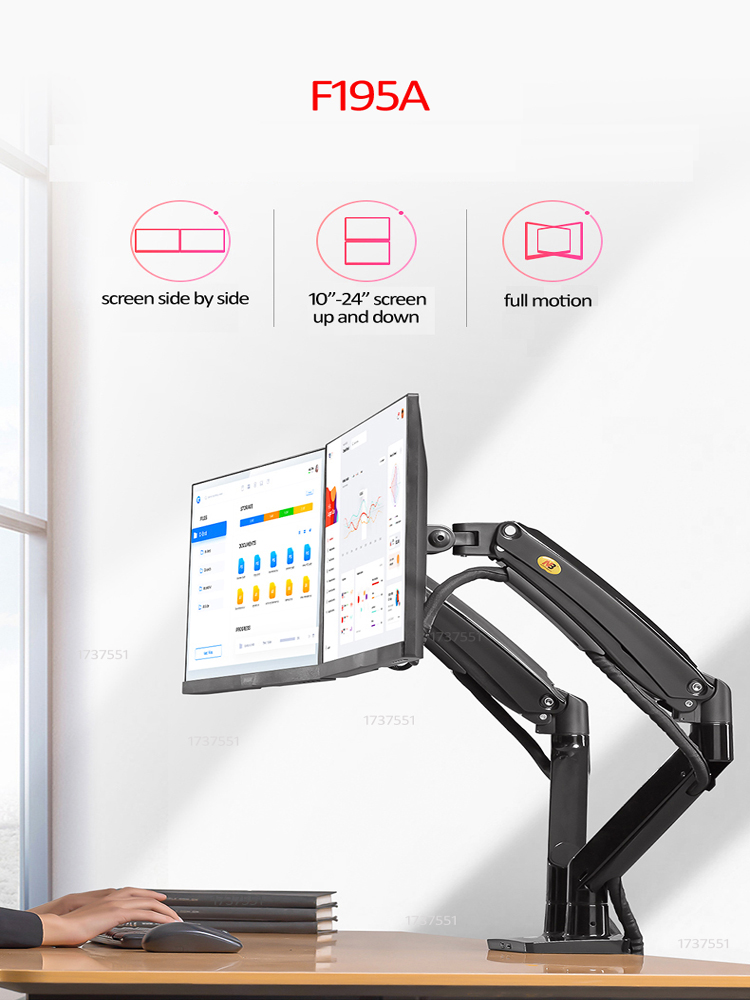 NB F195A Aluminum Gas Spring A - Dual Monitor Arm 评论和价格