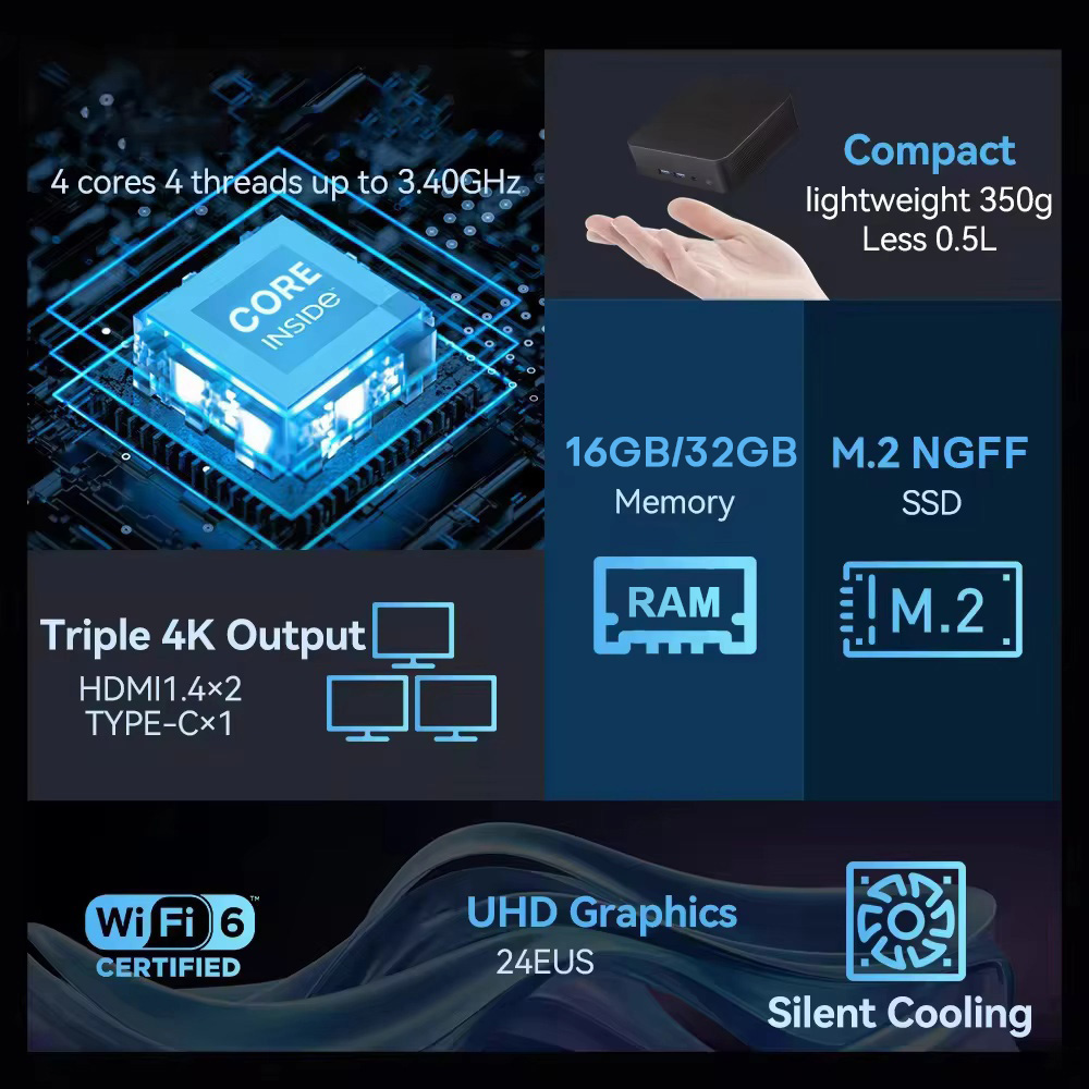 2026 Intel N150 Mini PC Protab - Pc Gaming Ram 32Gb 评论和价格
