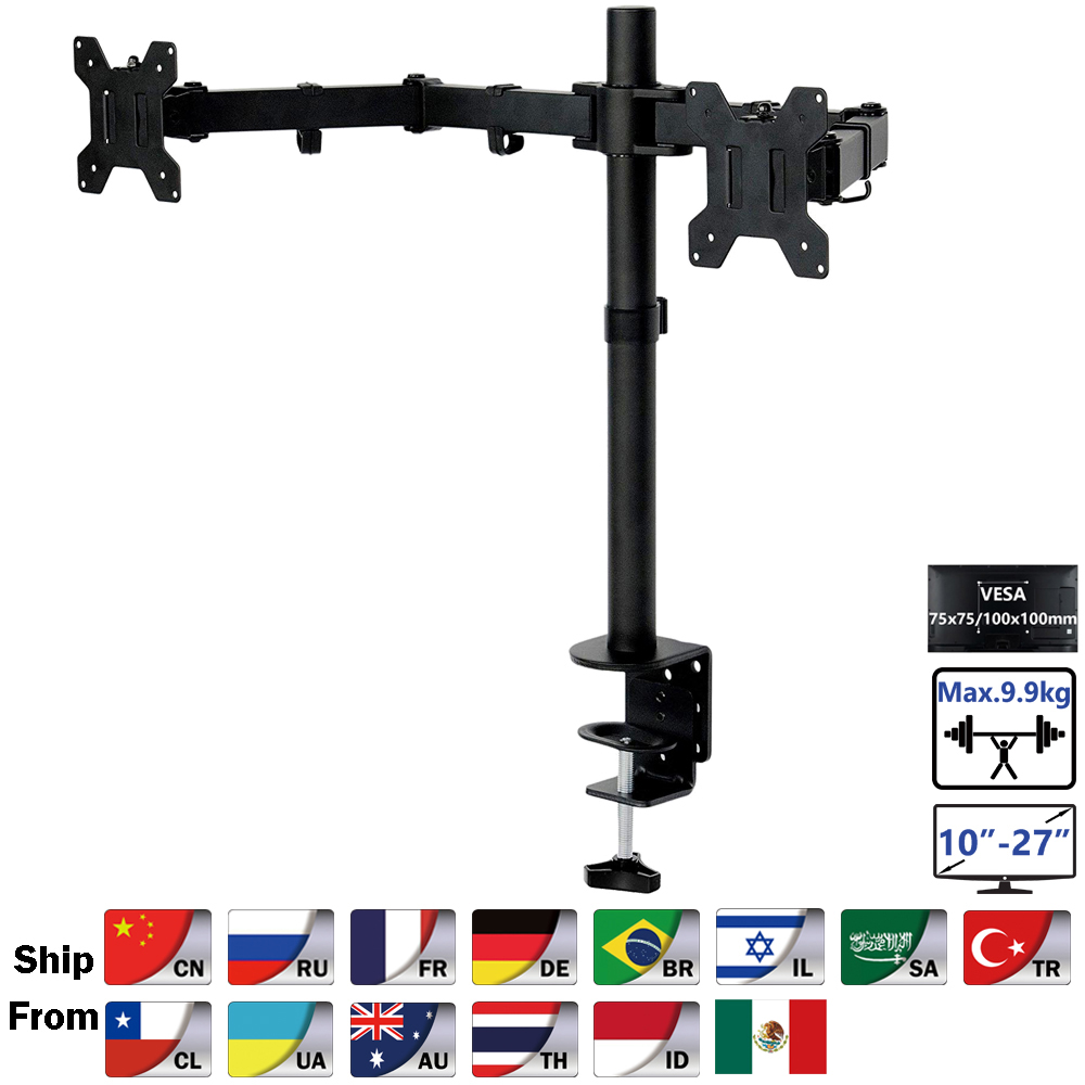 MS02 Desktop Clamping Full Mot - Dual Monitor Arm 评论和价格