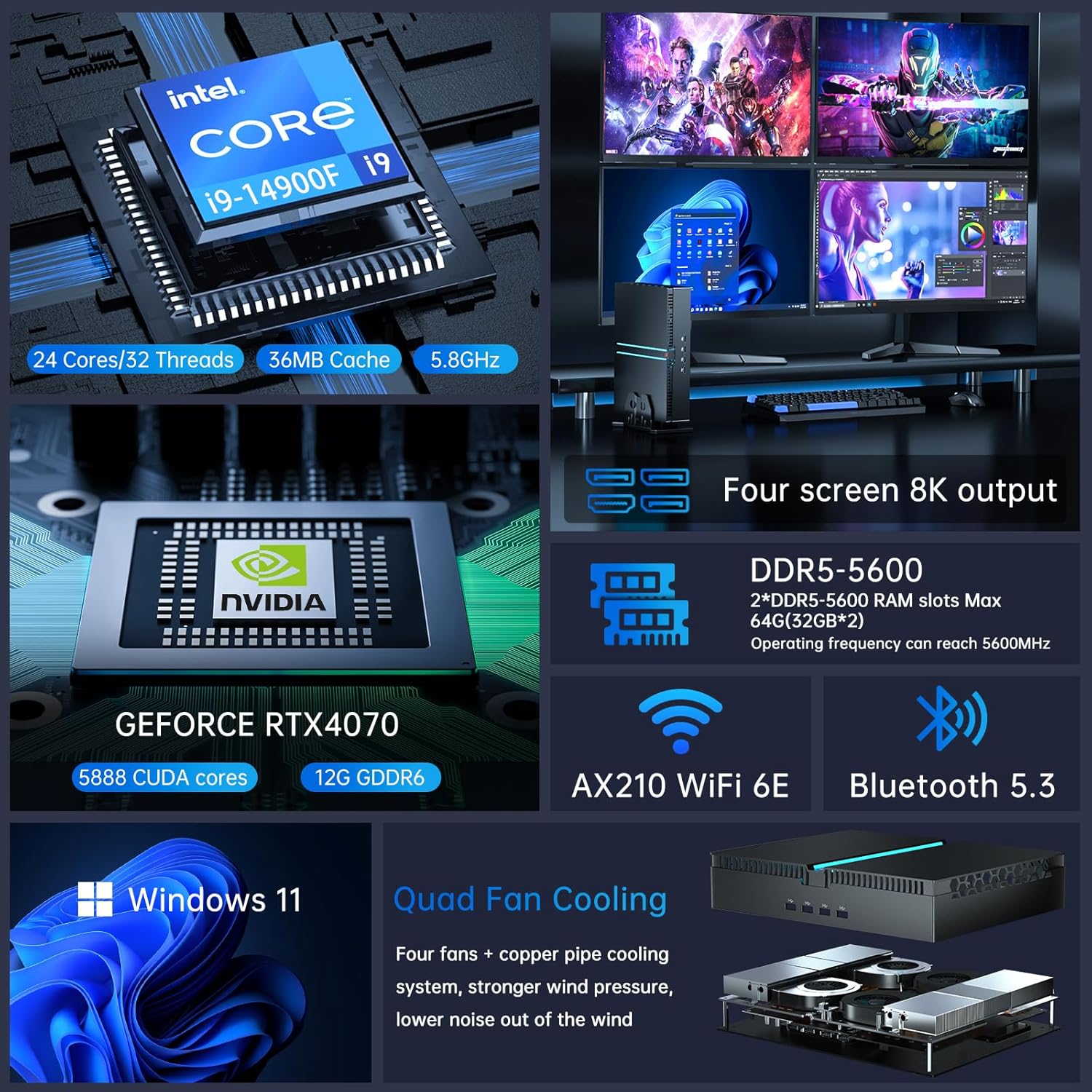 Partaker Gaming Mini PC 14th G - Pc Gaming I7 14Th Gen 评论和价格