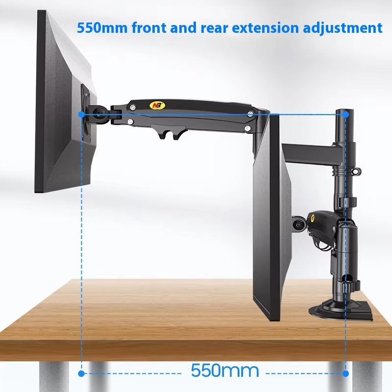 Aluminum Alloy Black Dual Colu - Dual Monitor Arm 评论和价格