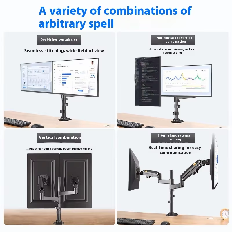 Aluminum Alloy Black Dual Colu - Dual Monitor Arm 评论和价格