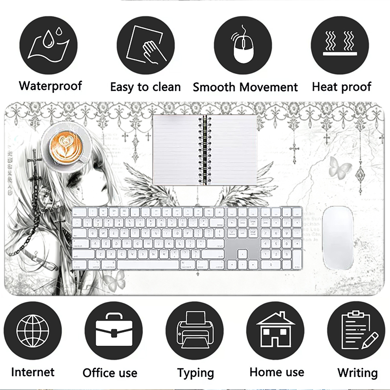 Leather Mousepad Black White A - Pc Gaming Anime 评论和价格